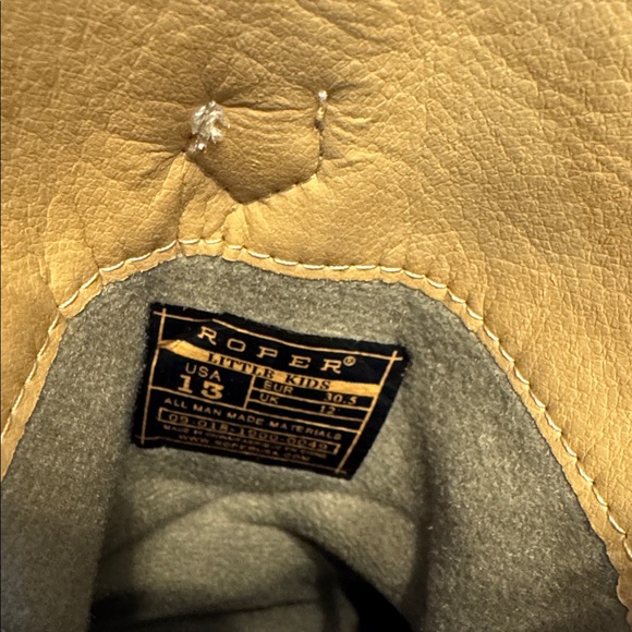 Boys Roper Tan and Cream Leather Boots - Picture 6 of 6